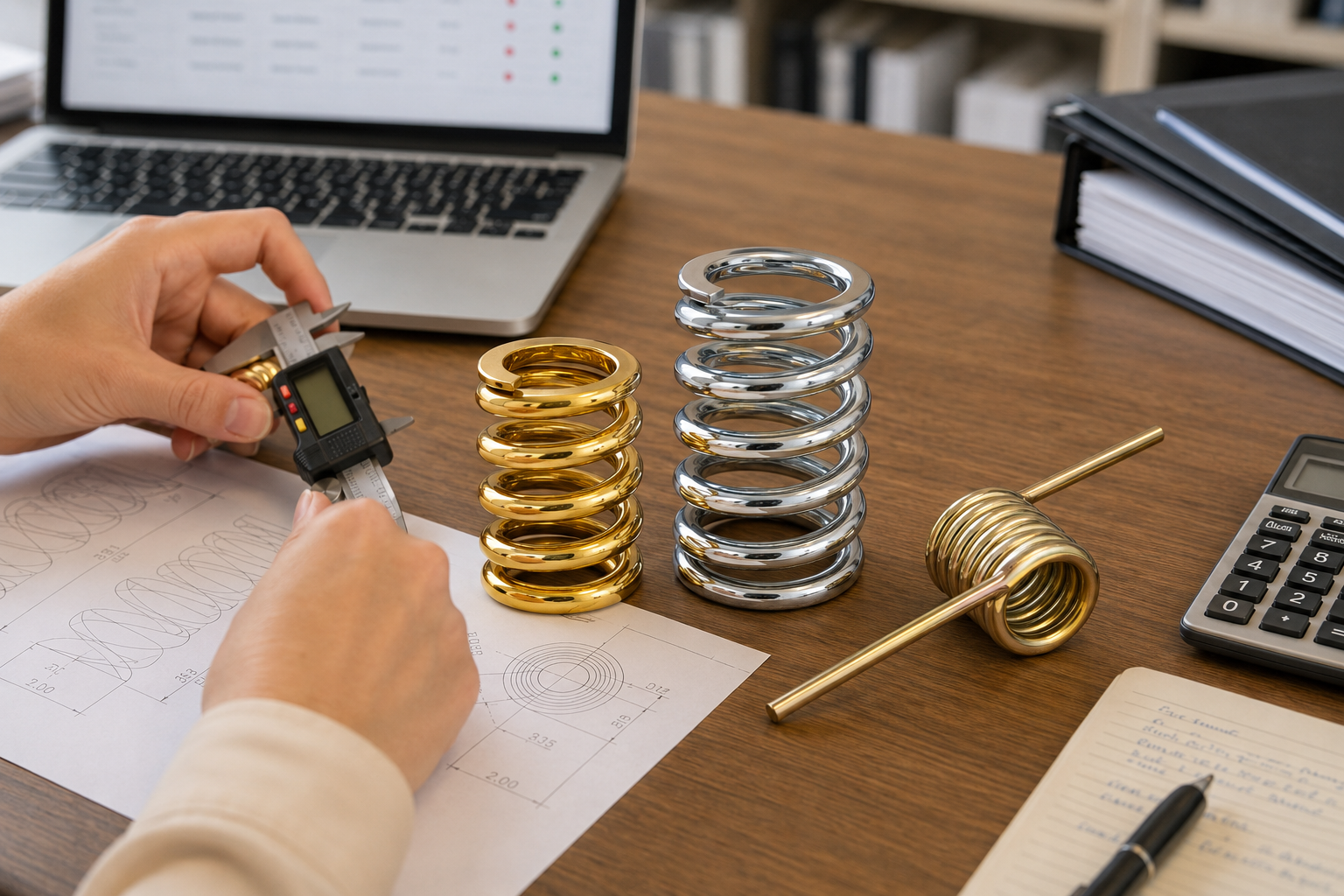 spring manufacturer working from an engineering drawing and sample spring